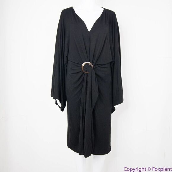 NEW Eloquii black Dolman Sleeve Belted Waist Dress, 14/16 - Picture 15 of 16
